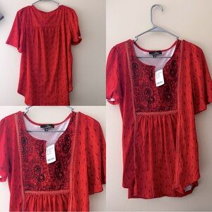 Suzanne Betro bohemian red top